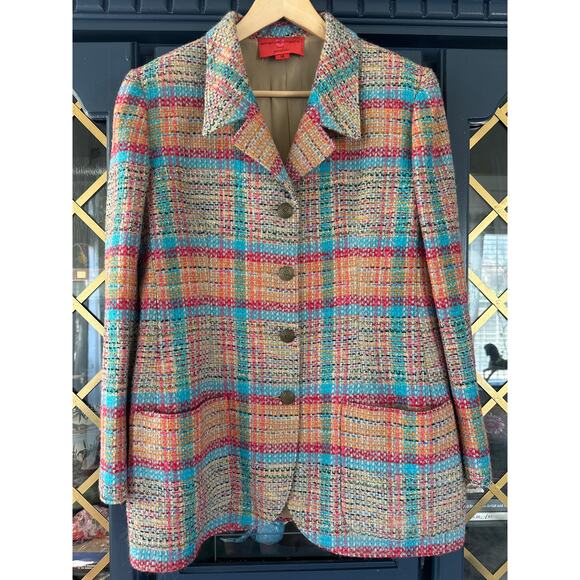 NWT Emanuel Ungaro Paris Parallele Tweed wool blazer 90's vintage 16 XL - Picture 7 of 16